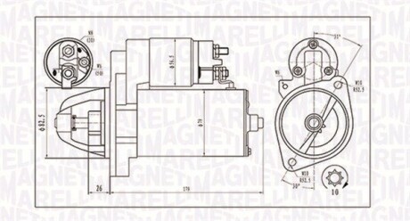 Стартер DB W124/W463/S124 MAGNETI MARELLI MQS1202