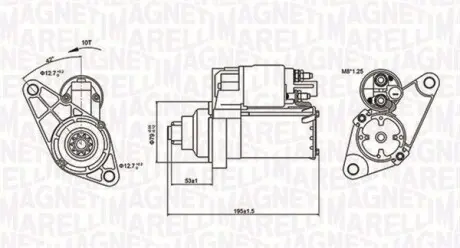 Стартер VW 1,4/1,6 GOLF V MAGNETI MARELLI MQS1330