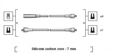 Проволока зажигания, набор MAGNETI MARELLI MSK1024