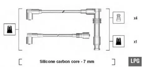 Проволока зажигания, набор MAGNETI MARELLI MSK681