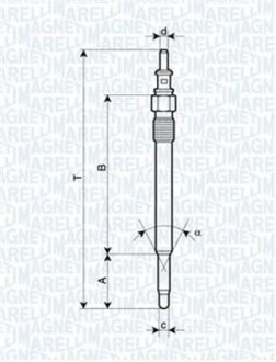 Свеча накаливания MAGNETI MARELLI UC17A (фото 1)