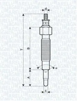 Свеча накаливания MAGNETI MARELLI UC36A