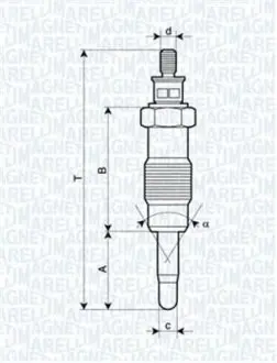 Свеча накаливания MAGNETI MARELLI UX12A