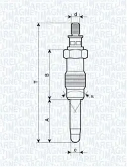 Свеча накаливания MAGNETI MARELLI UX14A
