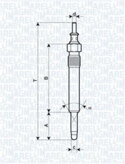 Свічка розжарювання MAGNETI MARELLI UX17A (фото 1)