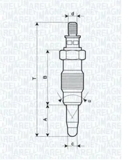 Свеча накаливания MAGNETI MARELLI UX19A