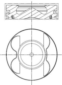 Поршень з кільцями MB 83,01 OM 642 цил. 1-3 (Mahle) MAHLE / KNECHT 001 PI 00106 000 (фото 1)