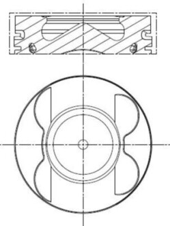 Поршень з кільцями MB 83,01 OM 642 цил. 4-6 (Mahle) MAHLE / KNECHT 001 PI 00107 000 (фото 1)