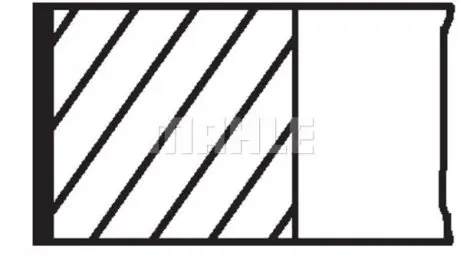Комплект поршневых колец из 3 шт.. MAHLE / KNECHT 01202N1