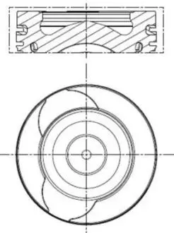 Поршень з кільцями RENAULT 76,50 K9K 2008- (Mahle) MAHLE / KNECHT 021 PI 00128 002 (фото 1)