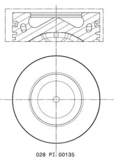 Поршень двигуна MAHLE / KNECHT 028 PI 00135 002 (фото 1)