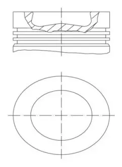 Поршень VOLVO 131.0 D12C (СКЛАДНИЙ) гільза 037 WN 48 01 MAHLE / KNECHT 038 56 00 (фото 1)