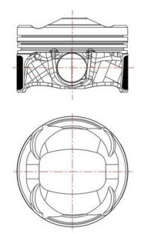 Поршень Citroen Berlingo/Peugeot Partner 1.2 THP 16- (75.00mm/STD) (с кольцами) MAHLE / KNECHT 039PI00134000