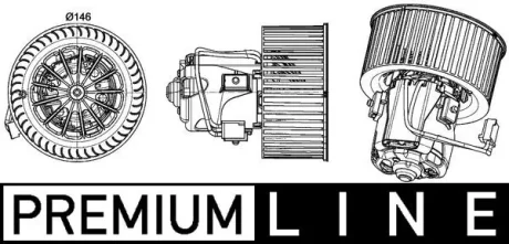 Вентилятор салону BMW 5 (F10), 5 (F11), 5 GRAN TURISMO (F07), 6 (F12), 6 (F13), 6 GRAN COUPE (F06), 7 (F01, F02, F03, F04) 1.6-6.0 02.08-10.18 MAHLE / KNECHT AB150000P