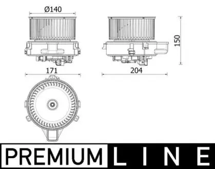 Вентилятор салону BMW 5 (G30, F90), 5 (G31), 6 GRAN TURISMO (G32), 7 (G11, G12), 8 (G14, F91), 8 (G15, F92), 8 GRAN COUPE (G16, F93) 1.6-6.6 07.15- MAHLE / KNECHT AB284000P