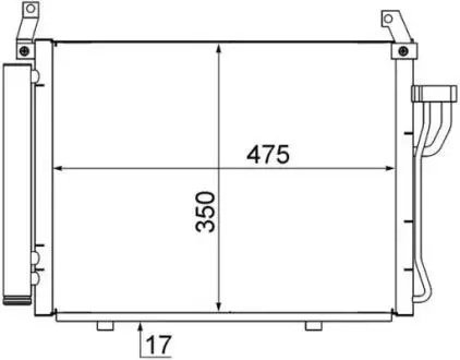 Радіатор кондиціонера HYUNDAI I10 08- 1.0/1.1/1.2 MAHLE / KNECHT AC17000S
