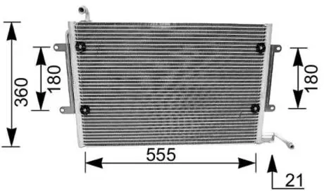 Конденсатор кондиціонера VW GOLF III, VENTO 1.4-Electric 08.91-12.99 MAHLE / KNECHT AC172000S