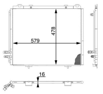 Радіатор кондиціонера MB E-class (W210) 2.0-5.4 95-03 MAHLE / KNECHT AC 196 000S