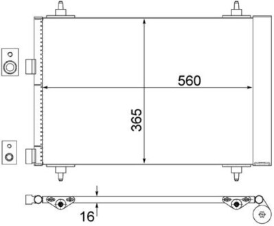 Радиатор кондиционера 307 1.4-2.0 00- MAHLE / KNECHT AC 315 000S