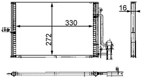 Радиатор кондиционера PORSCHE 911 98- MAHLE / KNECHT AC317000S