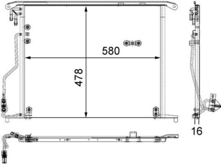 Радіатори кондиціонера MERCEDES S W220, 98- MAHLE / KNECHT AC334000S