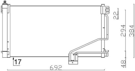 Радіатор кондиціонера C-Class W203/S203/CL203 1.8-5.4 00-11 MAHLE / KNECHT AC347001S (фото 1)