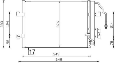 Конденсер кондиціонера MAHLE / KNECHT AC 348 000S