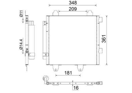 Радіатор кондиціонера CITROEN C1/107/AYGO 1,0 05- MAHLE / KNECHT AC459001S