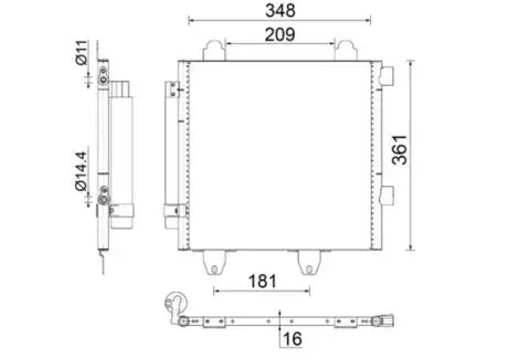 Радиатор кондиционера CITROEN C1/107/AYGO 1,0 05- MAHLE / KNECHT AC459001S