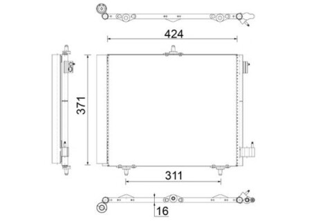 Радіатори кондиціонера CIT.C2/C3/PEUG.207 MAHLE / KNECHT AC460000S