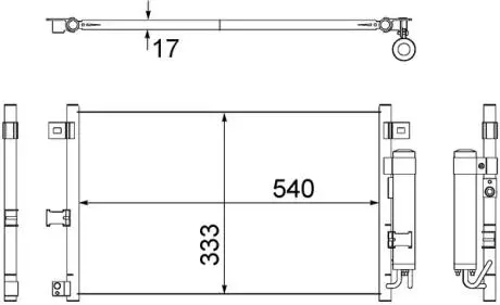 Конденсатор кондиціонера (з осушувачем) MAZDA MX-5 III 1.8/2.0 03.05-12.14 MAHLE / KNECHT AC507000S