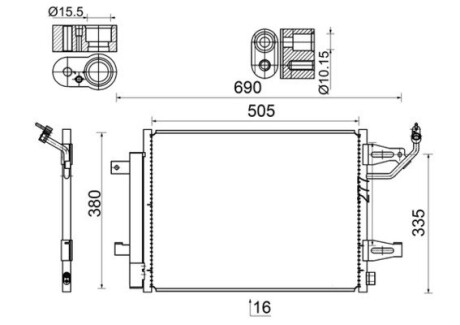 Радіатор кондиціонера MAHLE / KNECHT AC 509 000S (фото 1)