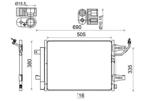 Радиатор кондиционера MAHLE / KNECHT AC 509 000S