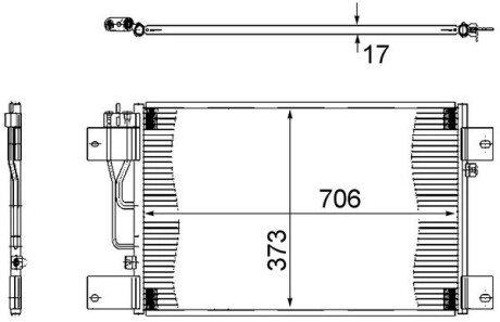 Радіатор кондиціонера, SCANIA P/R/T-SERIES MAHLE / KNECHT AC 533 000S