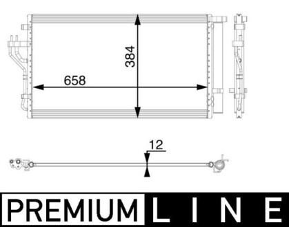 Радиатор кондиционера HYUNDAI IX35 2.0 MAHLE / KNECHT AC56000P (фото 1)