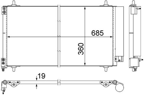 Радіатори кондиціонера P407,04-/C5 04- MAHLE / KNECHT AC592000S