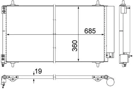 Радіатори кондиціонера P407,04-/C5 04- MAHLE / KNECHT AC592000S