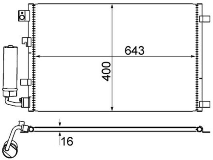 Радиатор кондиционера Qashqai 1.6-2.0 07-13 MAHLE / KNECHT AC 604 001S