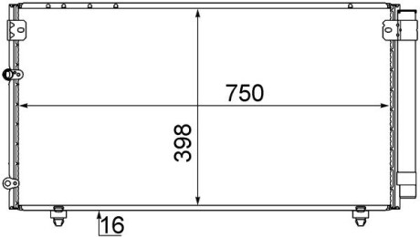 Радиатор кондиционера Toyota Avensis Verso 2.0D 01-09 MAHLE / KNECHT AC 606 000S