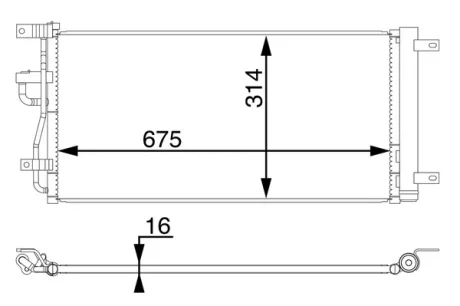 Конденсатор кондиціонера (з осушувачем) CHEVROLET CAPTIVA, OPEL ANTARA A 2.0D/2.2D 10.06- MAHLE / KNECHT AC66000S