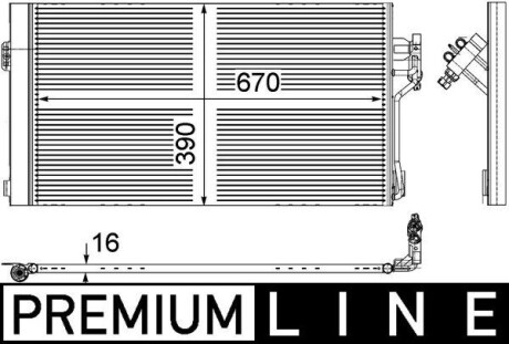 Радіатор кондиціонеру MERCEDES W639 03- MAHLE / KNECHT AC761000P (фото 1)