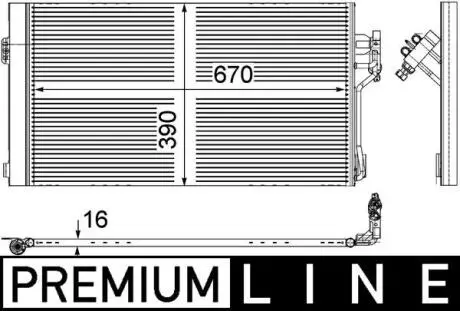 Радіатор кондиціонеру MERCEDES W639 03- MAHLE / KNECHT AC761000P