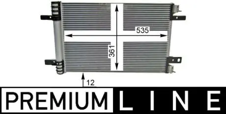 Конденсатор кондиціонера (з осушувачем) DS DS 4 II, DS 7, CITROEN BERLINGO, BERLINGO/MINIVAN, C4 GRAND PICASSO II, C4 PICASSO II, C4 SPACETOURER, GRAND C4 SPACETOURER, JUMPY III 1.2-Electric 06.09- MAHLE / KNECHT AC886000P