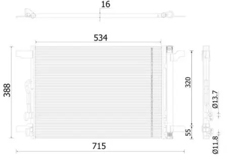 Конденсер кондиционера MAHLE / KNECHT AC 915 000S