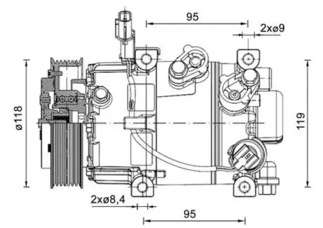 Компресор кондиціонера (новий) I20, 14- MAHLE / KNECHT ACP1463000P