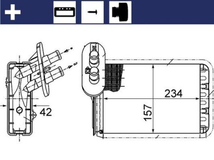 Радиатор печки Galaxy/Sharan 1.9-2.8 95-10 MAHLE / KNECHT AH 164 000S