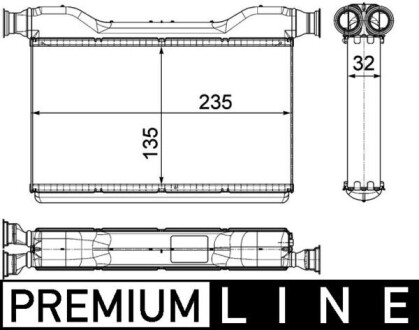 Радиатор печки F01-14/F07/F10/F11 2.0-6.0 08- (Premium Line! OE) MAHLE / KNECHT AH 189 000P