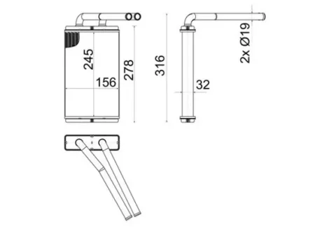 Радіатор пічки CHEVROLET CAPTIVA, OPEL ANTARA A 2.0D-3.2 06.06- MAHLE / KNECHT AH268000S
