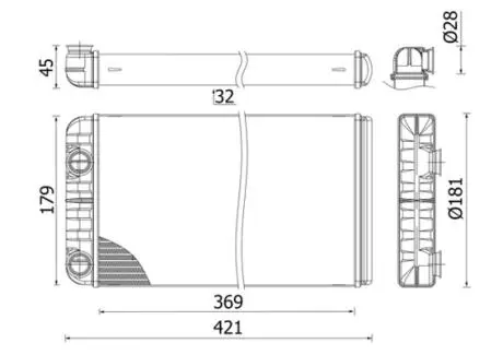 Радіатор пічки MAHLE / KNECHT AH 312 000S