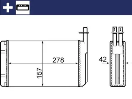 Радіатор пічки SAAB 9000 2.0/2.3/3.0 09.84-12.98 MAHLE / KNECHT AH68000S